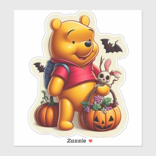 Winnie de Poeh Halloween Sticker (Vel)