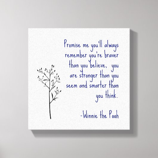 Winnie de Poeh Quote Canvas Art Inspirerend kunst (Voorkant)