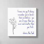 Winnie de Poeh Quote Canvas Art Inspirerend kunst (Voorkant)