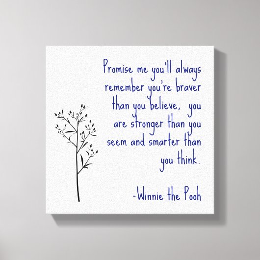 Winnie de Poeh Quote Canvas Art Inspirerend kunst (Voorkant)