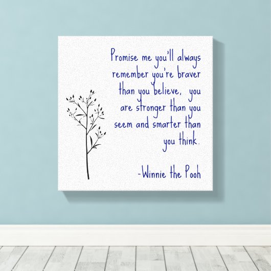 Winnie de Poeh Quote Canvas Art Inspirerend kunst (Insitu (Houten vloer))
