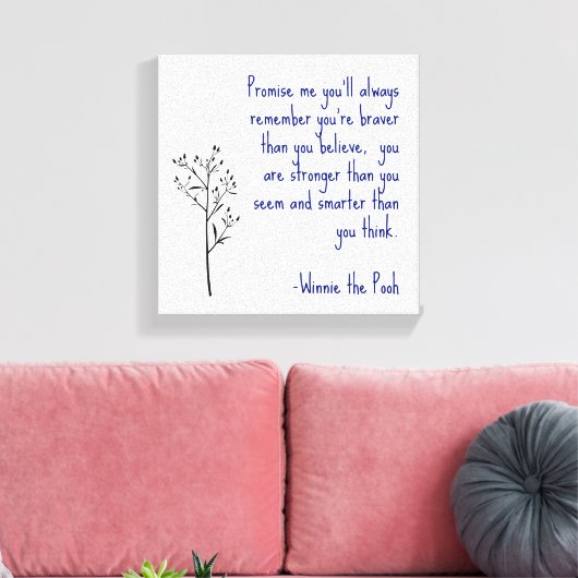 Winnie de Poeh Quote Canvas Art Inspirerend kunst (Insitu (Woonkamer))