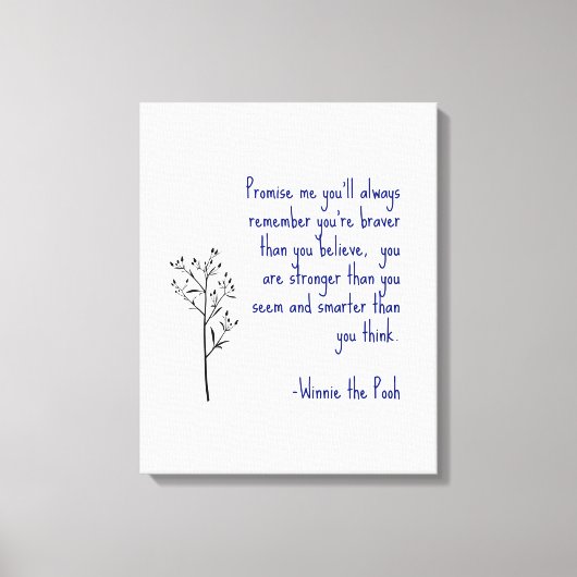 Winnie de Poeh Quote Canvas Art Inspirerend kunst Afdruk (Voorkant)