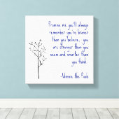 Winnie de Poeh Quote Canvas Art Inspirerend kunst Afdruk (Insitu (Houten vloer))