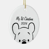 Winnie de Pooh 1e Kerstmis Keramisch Ornament (Rechts)