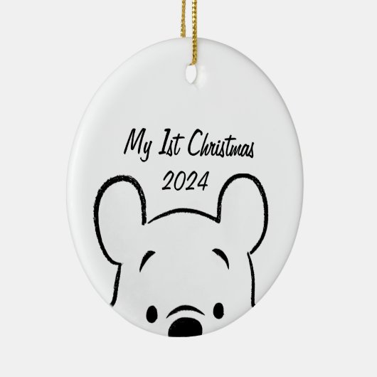 Winnie de Pooh 1e Kerstmis Keramisch Ornament (Rechts)