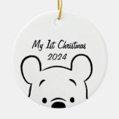 Winnie de Pooh 1e Kerstmis Keramisch Ornament (Voorkant)