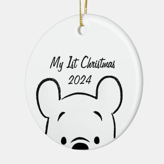Winnie de Pooh 1e Kerstmis Keramisch Ornament (Links)