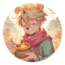 Winnie de Pooh Anime Guy V11 Sticker