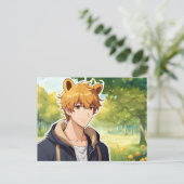 Winnie de Pooh Anime Guy V2 Briefkaart (Staand voorkant)