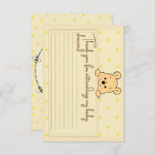 Winnie de Pooh Baby shower bedankpas Bedankkaart (Voorkant / Achterkant)