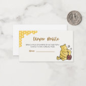 Winnie de Pooh Baby shower Luier Raffle Notitiekaartje (Voorkant / Achterkant in situ)