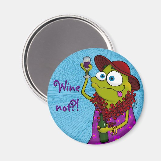 Winnie houdt van wijn, magneet (Voorkant / Achterkant)