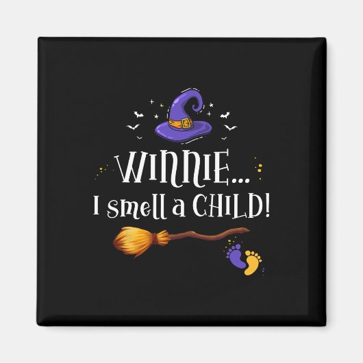 Winnie I Smell a Child Halloween Pregnancy Announc Magneet (Voorkant)