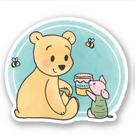 Winnie the Pooh and Piglet Sticker (Voorkant)