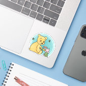 Winnie the Pooh and Piglet Sticker (Laptop met iPhone)