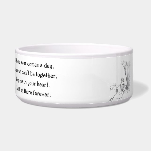 Winnie-the-Pooh "Forever"-keramische Pet Bowl Voerbakje (Voorkant)