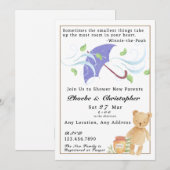 Winnie-the-Pooh Geïnspireerd Baby shower Uitnodigi Kaart (Voorkant / Achterkant)