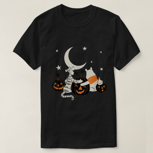 Winnie the Pooh Halloween Tigger and Pooh Pumpkin T-shirt (Design voorkant)