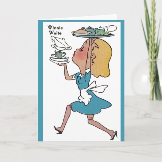 Winnie Waite de bezige serveerster Kaart (Voorkant)
