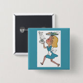 Winnie Waite de drukke serveerster Vierkante Button 5,1 Cm (Voorkant /achterkant)