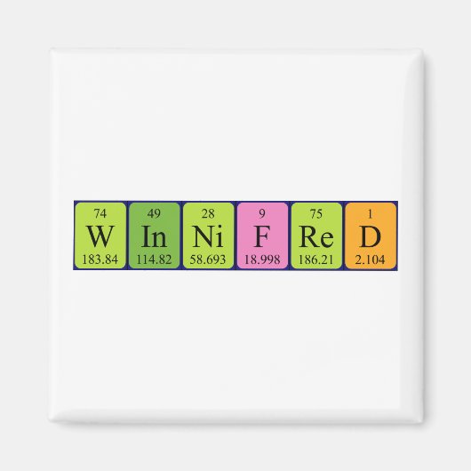 Winnifred periodiek table name magnet (Voorkant)
