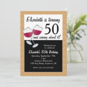 Winning about Turning 50, Red Wine Birthday Party Kaart (Staand voorkant)