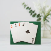 Winning Hand Vier Aces Briefkaart (Staand voorkant)