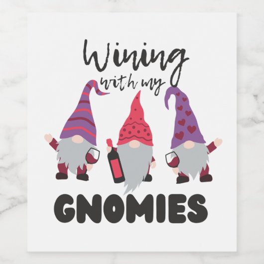 Winning met mijn gnomen — Gnome Drink wijn Wijn Etiket (Enkel label)