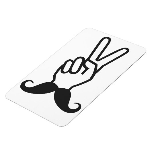 Winning Mustache aangepaste magneet (Linkerzijde)