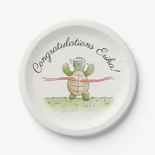 Winning Race Turtle Personalized Papieren Bordje (Voorkant)