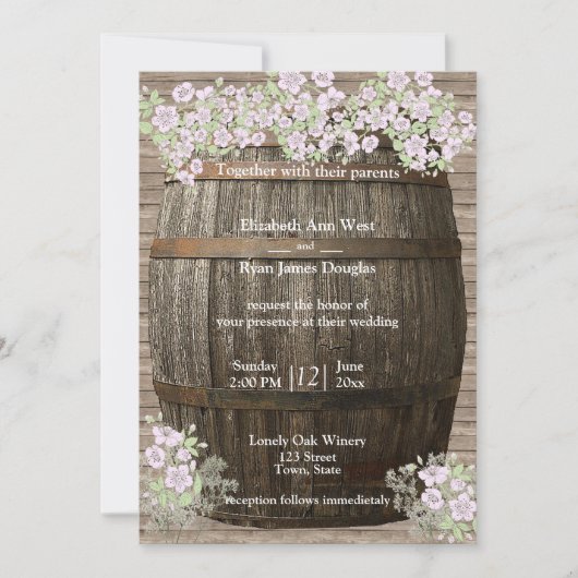 Winning, Rustic Wood, Land, Uitnodiging voor bruil (Voorkant)