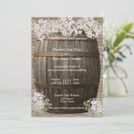 Winning, Rustic Wood, Land, Uitnodiging voor bruil (Staand voorkant)