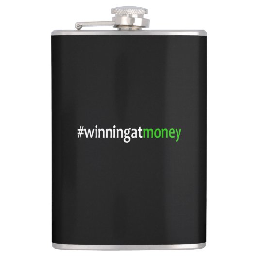 Winning tegen geld heupfles (Voorkant)