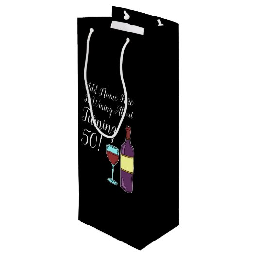 Winning van 50 50e verjaardag wijn cadeautas (Achterkant Gekanteld)
