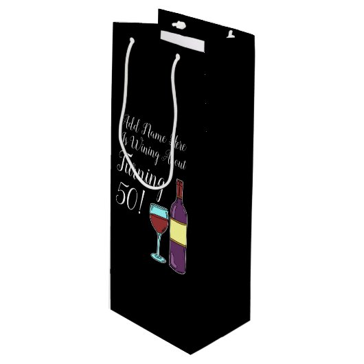 Winning van 50 50e verjaardag wijn cadeautas (Voorkant Gekanteld)