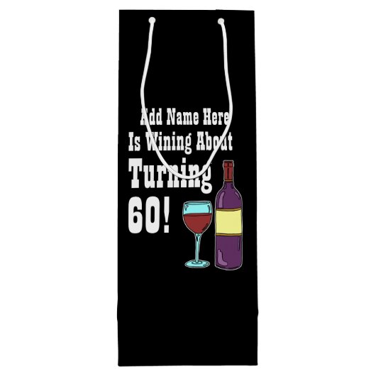 Winning van 60 60e verjaardag wijn cadeautas (Achterkant)