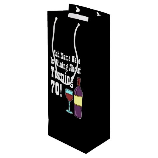 Winning van 70 70e verjaardag wijn cadeautas (Achterkant Gekanteld)