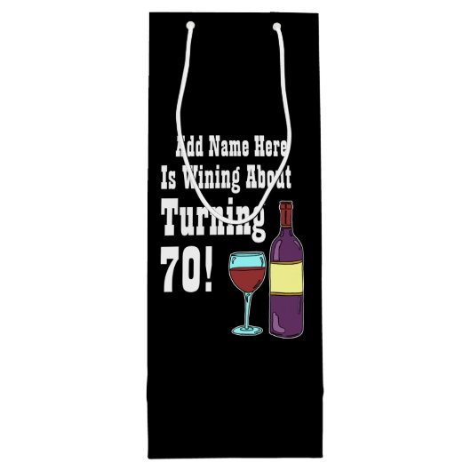 Winning van 70 70e verjaardag wijn cadeautas (Achterkant)