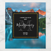 Winning van schilderachtig bergbeklimmen en landsc wijn etiket (Enkel label)