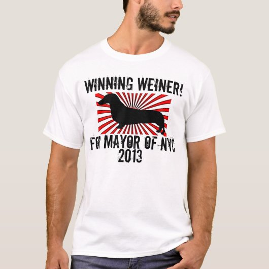 Winning Weiner for Mayor of NYC 2013 T-shirt (Voorkant)