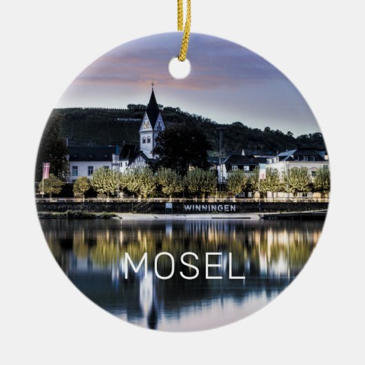Winningen Moselle Sunset Panorama Duitsland  Keramisch Ornament (Voorkant)