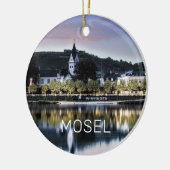 Winningen Moselle Sunset Panorama Duitsland  Keramisch Ornament (Links)