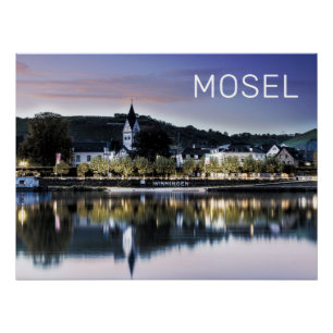 Winningen Moselle Sunset Panorama Duitsland  Perfect Poster