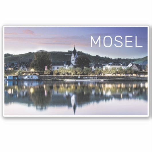 Winningen Moselle Sunset Panorama Duitsland Sticker (Voorkant)