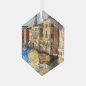 Winningskanalen van Venetië Glas Ornament (Voorkant links)