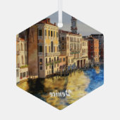 Winningskanalen van Venetië Glas Ornament (Achterkant)
