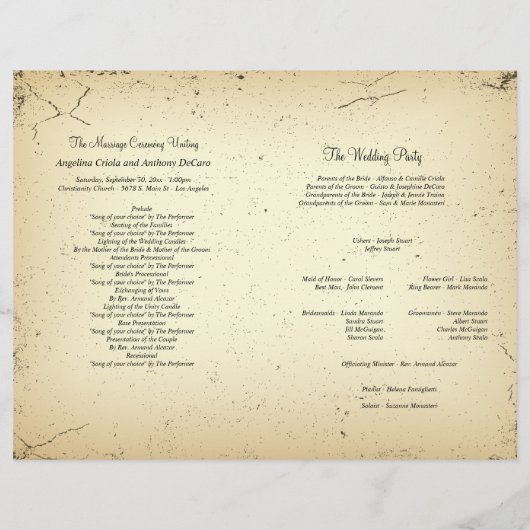 Winningsprogramma voor formeel huwelijk (Achterkant)