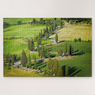 Winningsweg met cyperbomen in Toscane Legpuzzel