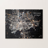 Winnipeg bij nacht, NASA ISS ruimtestation Foto Legpuzzel (Horizontaal)